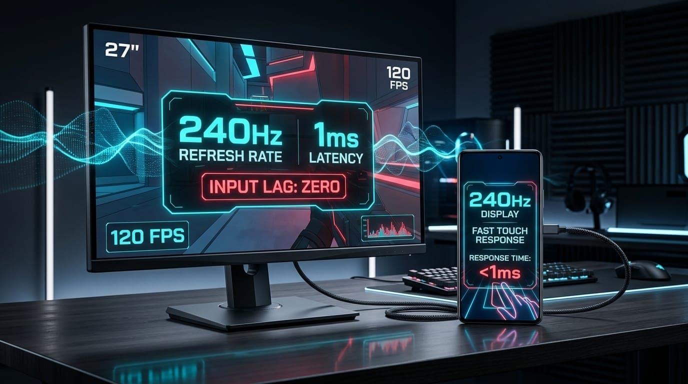 شاشات الألعاب منخفضة التأخير (Low Latency Gaming): ضبط معدل الاستجابة واللمس لتصدر ألعاب المتصفح التنافسية ⚡🖥️